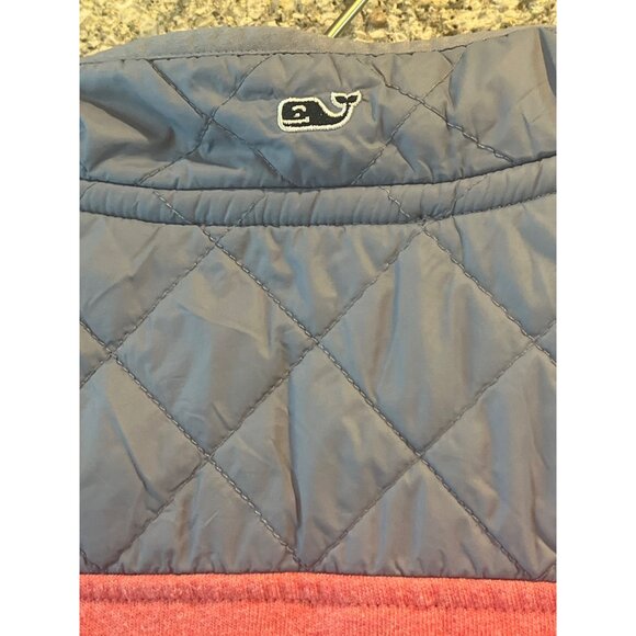 Vineyard Vines Kids Quilted 1/4-Zip Pullover Sweatshirt Size 7 Heathered Pink & - Picture 7 of 7